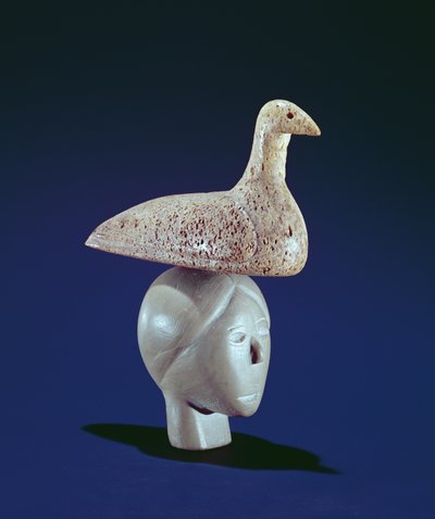 Femme pensant à un oiseau plongeur, de Cape Dorset - Inuit School